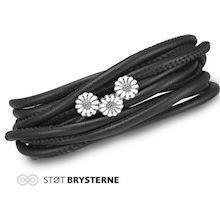 3 strings armbånds tilbud med sølv charm fra Christina collect - KNÆK CANCER STØTTE